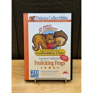Dakota Collectibles Frolicking Frogs Embroidery CD 4x4 Sewing Field 20 Designs